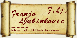 Franjo LJubinković vizit kartica